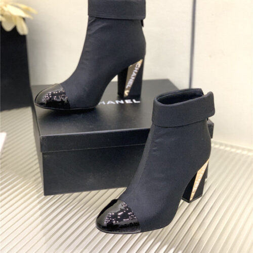 High Quality Luxury Chanel Chunky Heel Ankle Boots – Style 95398 alternate view