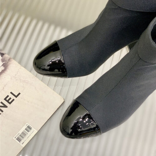 High Quality Luxury Chanel Chunky Heel Ankle Boots – Style 95398 product detail
