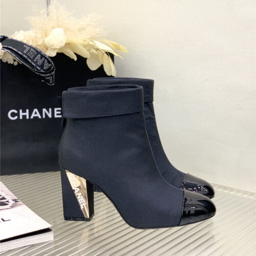 High Quality Luxury Chanel Chunky Heel Ankle Boots – Style 95398 product detail