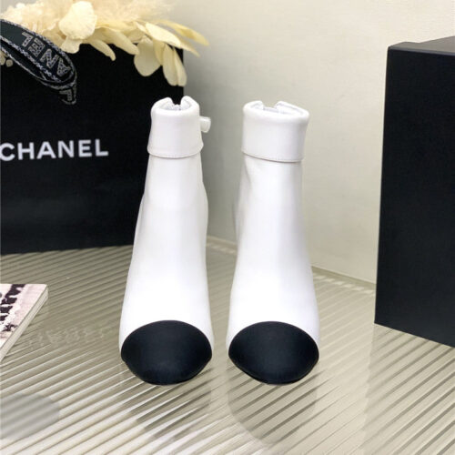 High Quality Luxury Chanel Chunky Heel Ankle Boots – Style 92006 product detail