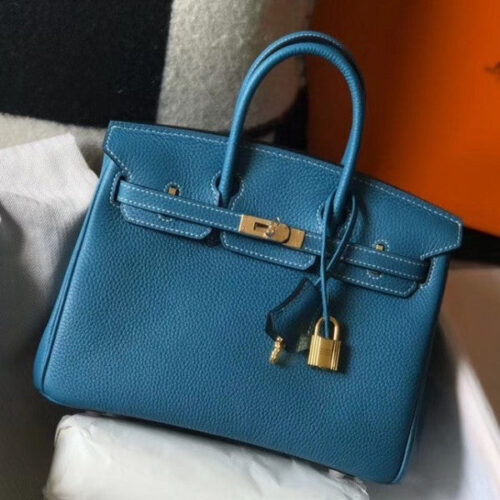High Quality Luxury Hermes Birkin 25Cm Bag Blue Jean