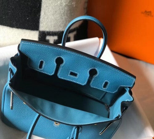 High Quality Luxury Hermes Birkin 25Cm Bag Blue Jean alternate view
