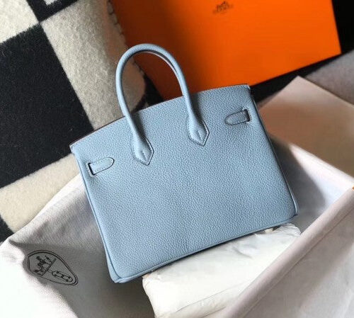 High Quality Luxury Hermes Birkin 25Cm Bag In Blue Lin product detail