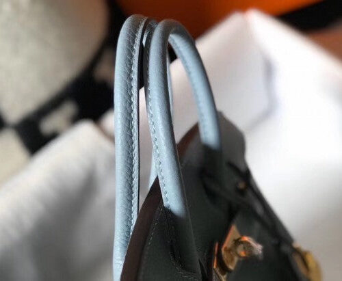 High Quality Luxury Hermes Birkin 25Cm Bag In Blue Lin product detail
