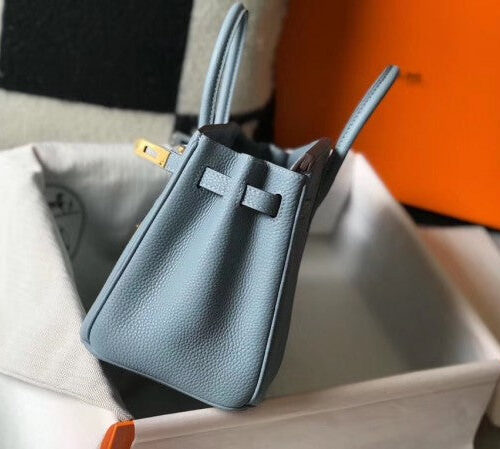 High Quality Luxury Hermes Birkin 25Cm Bag In Blue Lin product detail
