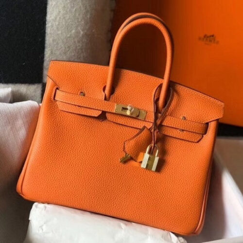 High Quality Luxury Hermes Birkin 25Cm Bag In Orange