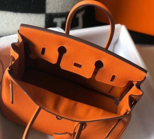 High Quality Luxury Hermes Birkin 25Cm Bag In Orange alternate view