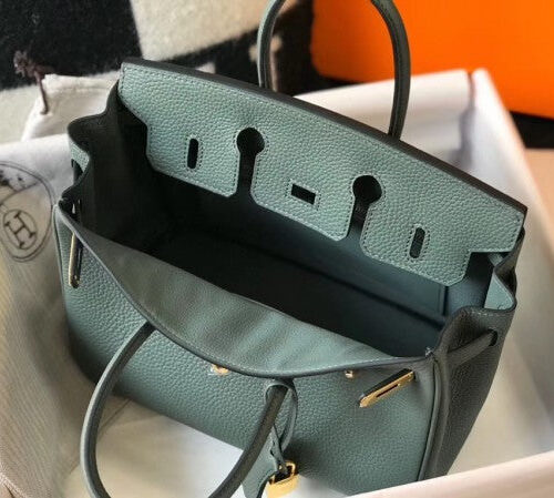 High Quality Luxury Hermes Birkin 25Cm Bag In Vert alternate view