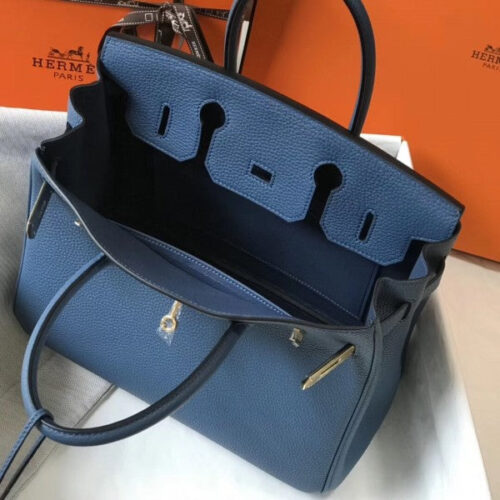High Quality Luxury Hermes Birkin 30Cm Bag In Blue Agate product detail