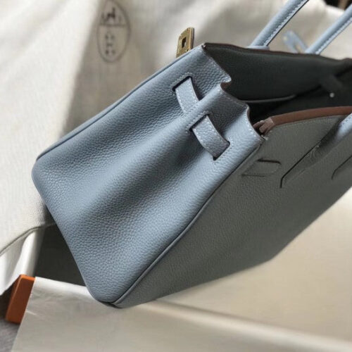 High Quality Luxury Hermes Birkin 30Cm Bag In Blue Lin product detail