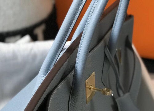 High Quality Luxury Hermes Birkin 30Cm Bag In Blue Lin product detail