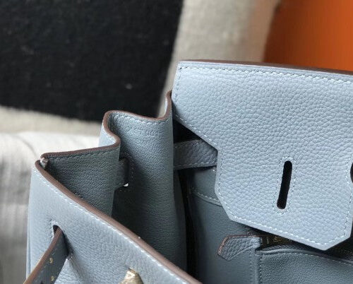 High Quality Luxury Hermes Birkin 30Cm Bag In Blue Lin product detail