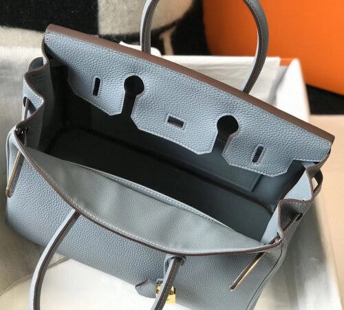 High Quality Luxury Hermes Birkin 30Cm Bag In Blue Lin product detail