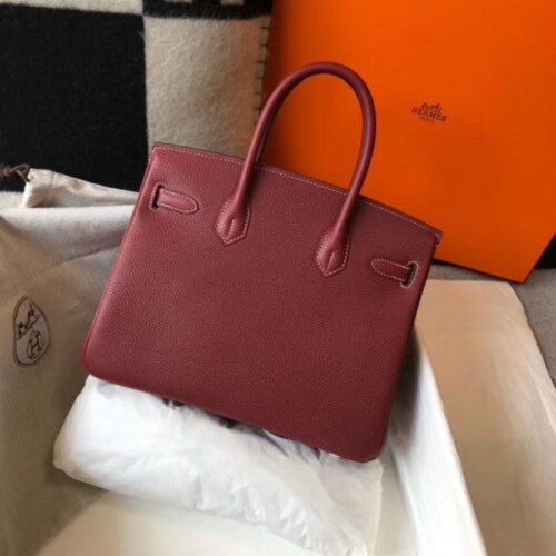 High Quality Luxury Hermes Birkin 30Cm Bag In Bordeaux alternate view