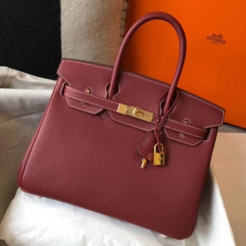 High Quality Luxury Hermes Birkin 30Cm Bag In Bordeaux