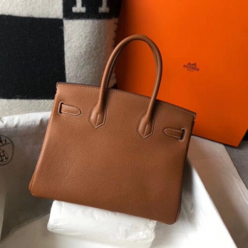 High Quality Luxury Hermes Birkin 30 Bag – Gold Brown Tone alternate view