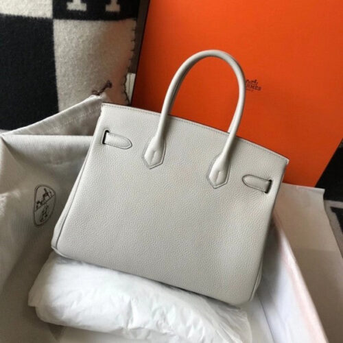 High Quality Luxury Hermes Birkin 30Cm Pearl Grey alternate view