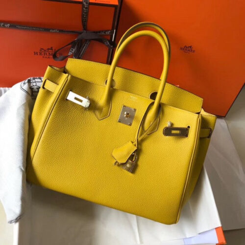 High Quality Luxury Hermes Birkin 30Cm Bag In Yellow alternate view