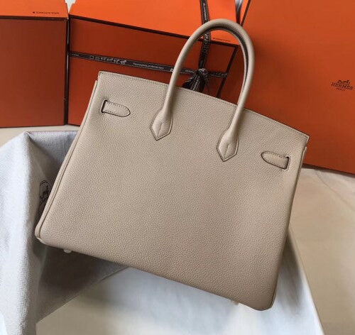 High Quality Luxury Hermes Birkin 35Cm Bag In Argile alternate view