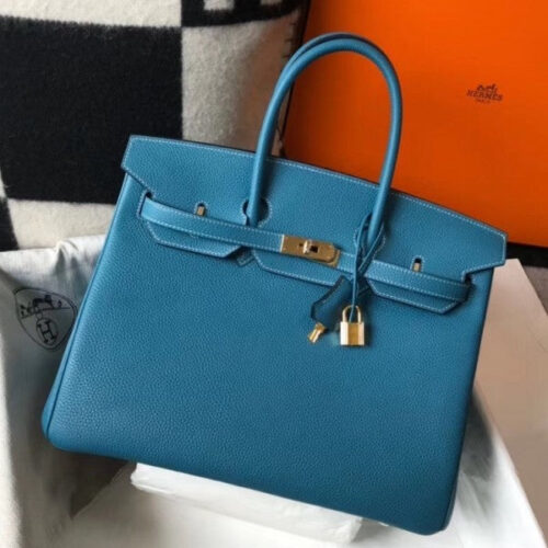 High Quality Luxury Hermes Birkin 35Cm Blue Jean