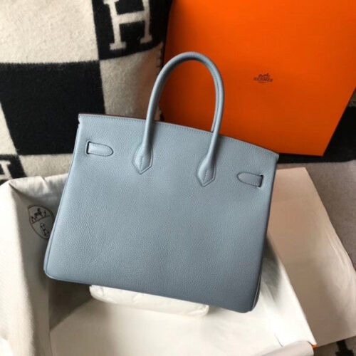 High Quality Luxury Hermes Birkin 35Cm Bag In Blue Lin product detail