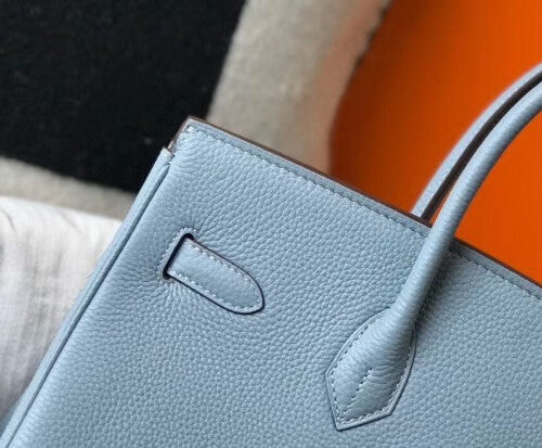 High Quality Luxury Hermes Birkin 35Cm Bag In Blue Lin product detail