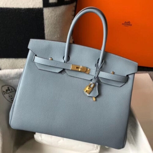 High Quality Luxury Hermes Birkin 35Cm Bag In Blue Lin