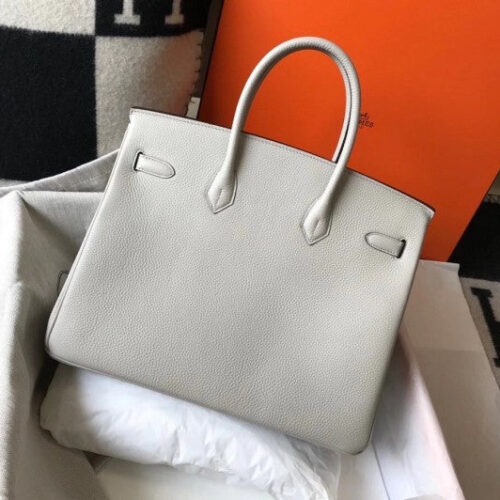 High Quality Luxury Hermes Birkin 35Cm Bag In Pearl Grey alternate view