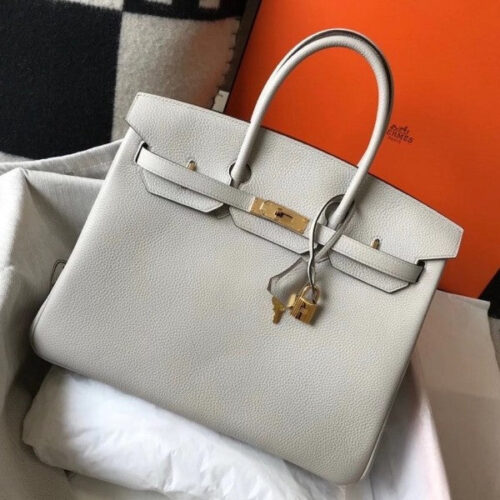 High Quality Luxury Hermes Birkin 35Cm Bag In Pearl Grey
