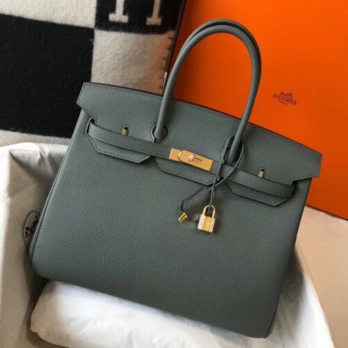 High Quality Luxury Hermes Birkin 35Cm Bag In Vert Amande