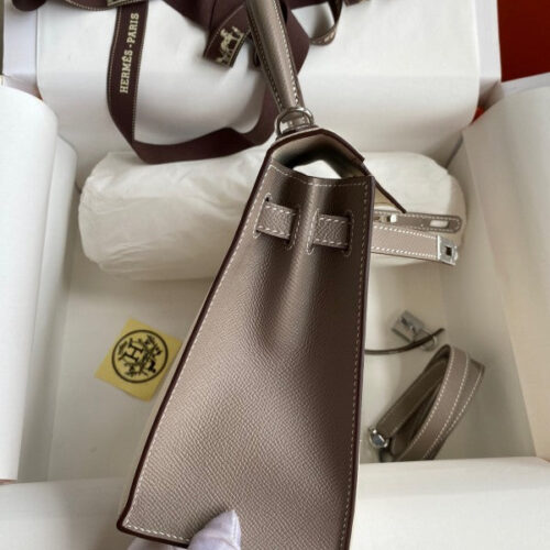 High Quality Luxury Hermes Kelly Sellier 25 Bicolor Bag In Trench And Craie product detail