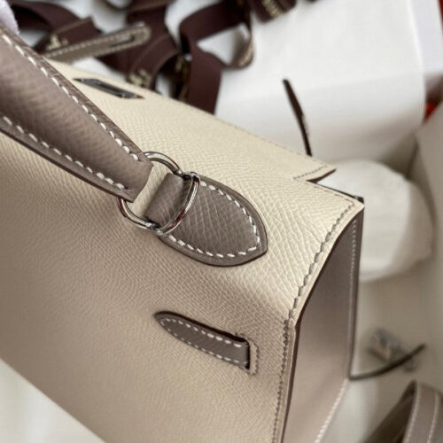 High Quality Luxury Hermes Kelly Sellier 25 Bicolor Bag In Trench And Craie product detail