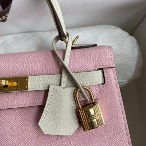 High Quality Luxury Hermes Kelly Sellier 25 Bicolor Bag In Rose Sakura product detail