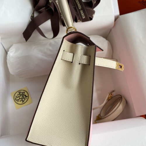 High Quality Luxury Hermes Kelly Sellier 25 Bicolor Bag In Rose Sakura product detail