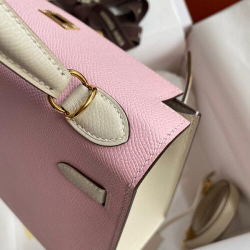 High Quality Luxury Hermes Kelly Sellier 25 Bicolor Bag In Rose Sakura product detail