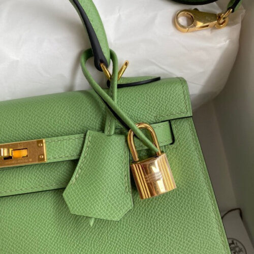 High Quality Luxury Hermes Kelly Sellier 25 Handmade In Vert Criquet product detail