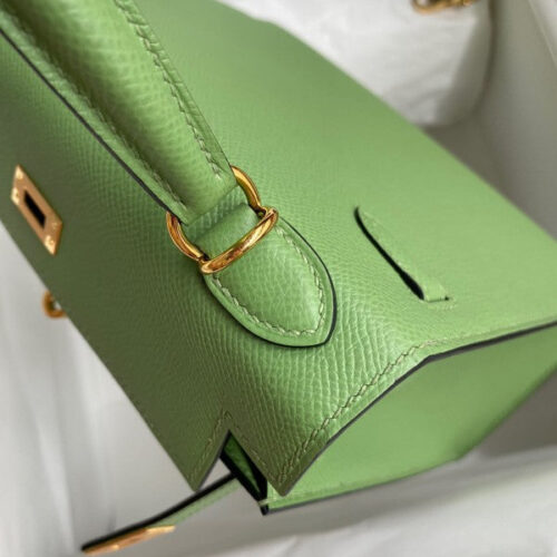 High Quality Luxury Hermes Kelly Sellier 25 Handmade In Vert Criquet product detail