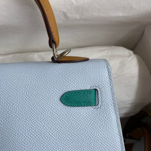 High Quality Luxury Hermes Kelly Sellier 25 Tricolor Bag In Blue/Green product detail