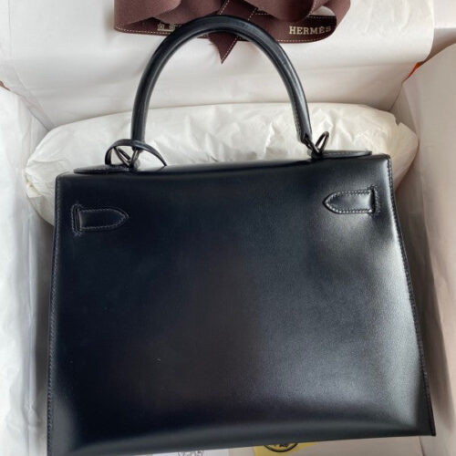 High Quality Luxury Hermes Kelly Sellier 28 Handmade Bag In Black alternate view