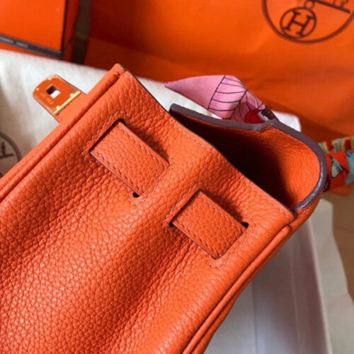 High Quality Luxury Hermes Kelly Retourne 28 Handmade Bag In Orange product detail