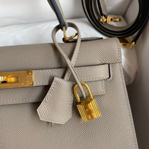High Quality Luxury Hermes Kelly Sellier 28 Handmade Bag In Gris product detail