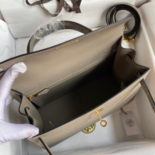 High Quality Luxury Hermes Kelly Sellier 28 Handmade Bag In Gris product detail