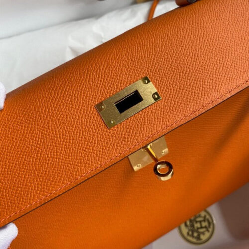High Quality Luxury Hermes Kelly Sellier 28 Handmade Bag In Orange product detail