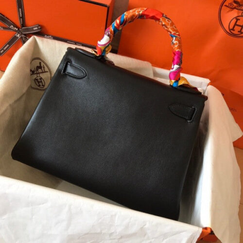 High Quality Luxury Hermes Kelly Retourne 28 Handmade Bag In Black product detail