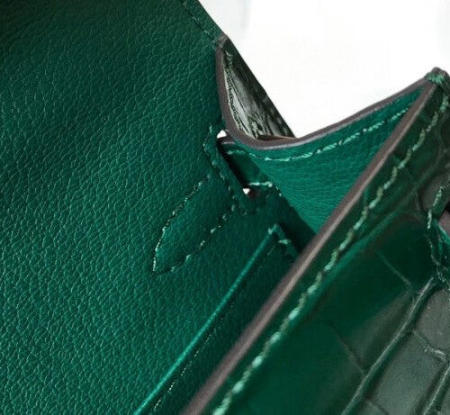 High Quality Luxury Hermes Kelly Mini Ii Bag In Green Crocodile Leather product detail