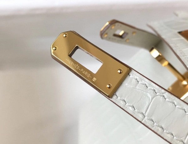 High Quality Luxury Hermes Kelly Mini Ii Bag In Beton Crocodile Leather product detail