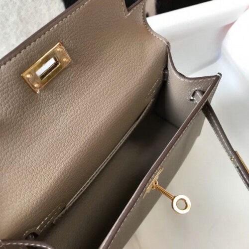 High Quality Luxury Hermes Kelly Mini Ii Bag In Gris alternate view