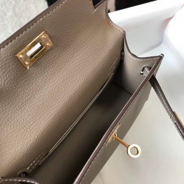 High Quality Luxury Hermes Kelly Mini Ii Bag In Gris product detail