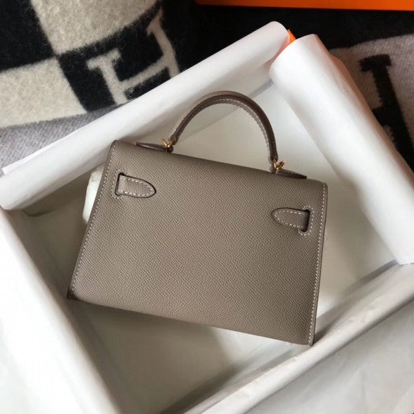 High Quality Luxury Hermes Kelly Mini Ii Bag In Gris product detail