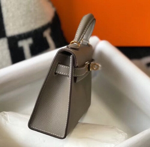 High Quality Luxury Hermes Kelly Mini Ii Bag In Gris product detail